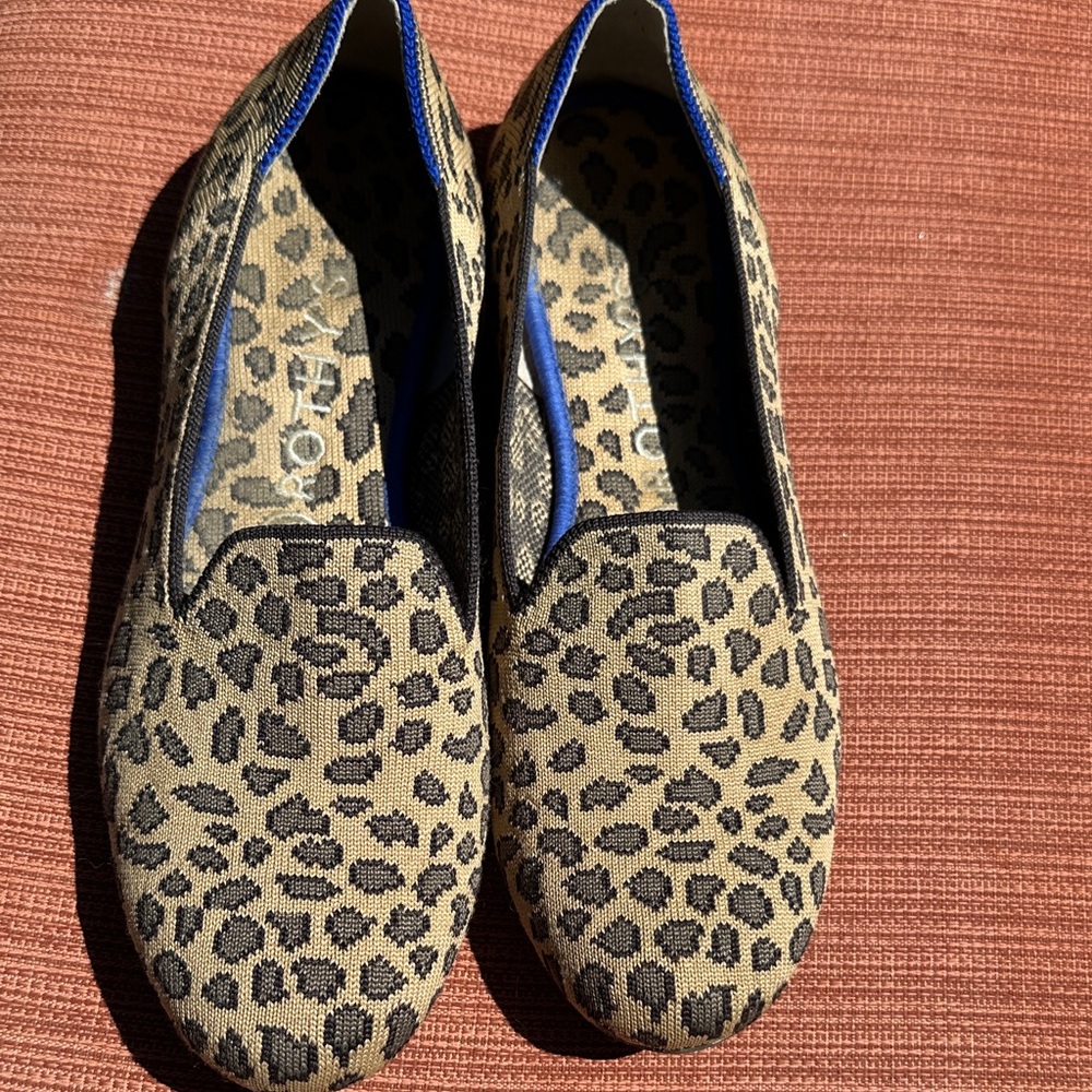 Rothy’s Leopard Print Women's Slip-On Flats - Tan/Black size 8.5